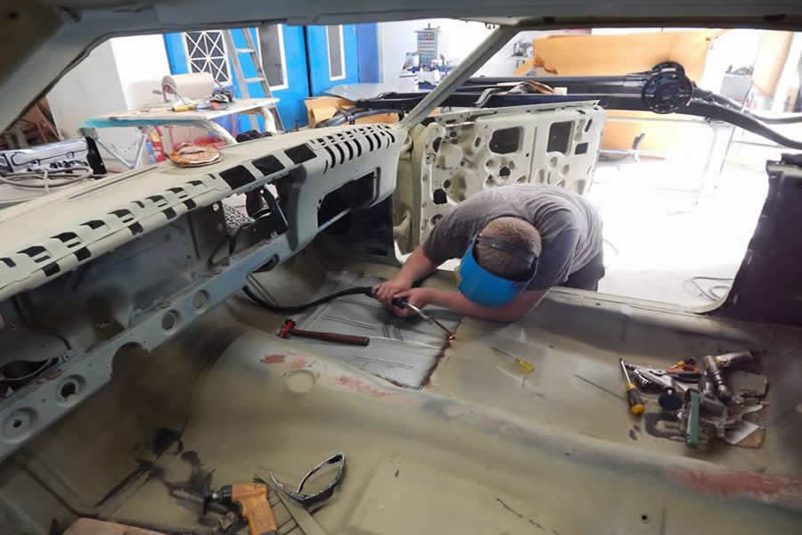 Chevy Impala welding by Marlborough Classic and Custom Restorations.