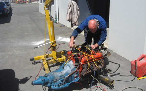 Engine mechanical work by Marlborough Classic and Custom Restorations.